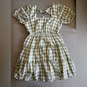 MINE Back Tie Gingham Short Dress Size S